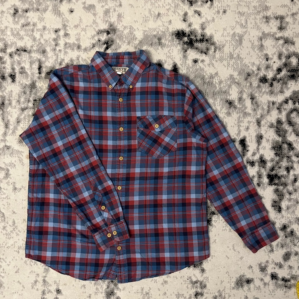 Duluth Trading Co Slim Fit Plaid Button Down Shirt Mens XL Cotton